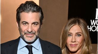 Jennifer Aniston shares romantic Valentine's Day photo with beau Jim Curtis.