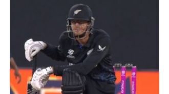 Santner and McConchie help New Zealand reach 169 runs in Super 8s match.