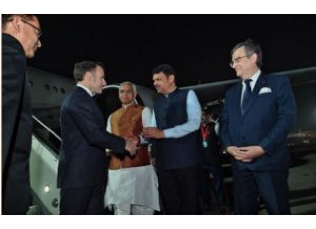 Macron, the French President, has arrived in Mumbai.