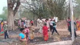 4 people arrested after violence breaks out during Gram Sabha meeting about building a large steel plant.