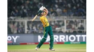 SA score 169/8 in T20 WC semi vs NZ.