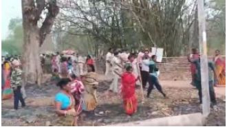 4 people arrested after violence breaks out during Gram Sabha meeting about building a large steel plant.