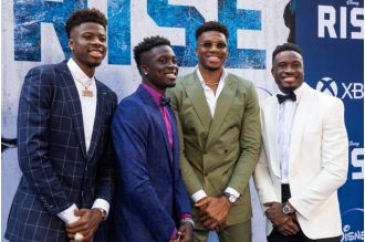 Three brothers, named Antetokounmpo, make NBA history as the first trio of siblings to be on the same team.