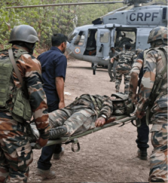 CRPF soldier hurt in explosion while fighting Naxal rebels in Jharkhand.