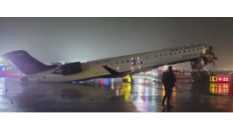 LaGuardia flights stopped due to plane and ground vehicle crash.