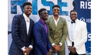 Three brothers, named Antetokounmpo, make NBA history as the first trio of siblings to be on the same team.