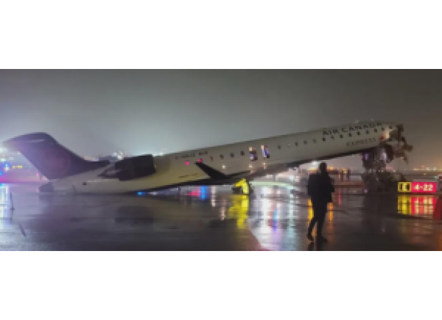 LaGuardia flights stopped due to plane and ground vehicle crash.