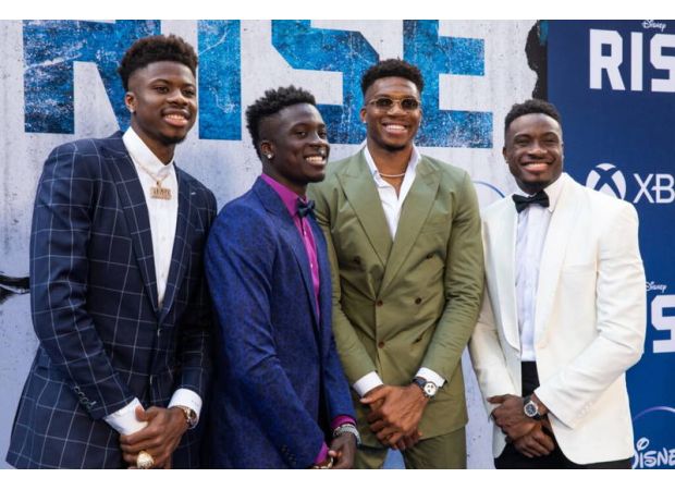 Three brothers, named Antetokounmpo, make NBA history as the first trio of siblings to be on the same team.