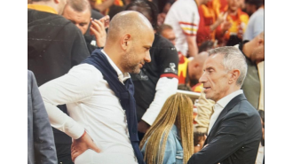 Arsenal considering signing a €75 million striker, pictured with club president Andrea Berta.