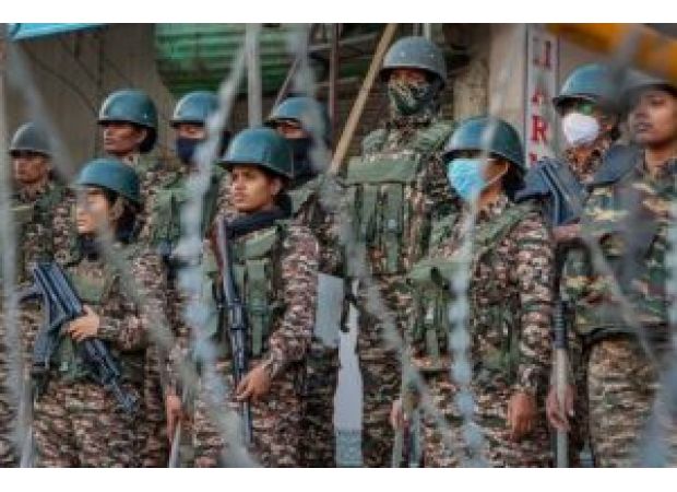 Police and protesters clash at Manipur torch rally.