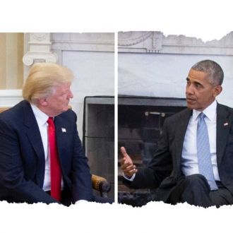Trump is getting criticized for spreading a fake picture of the Obamas.