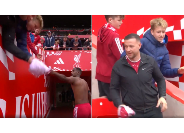 Liverpool fans are angry after a young fan's Alexander Isak jersey was taken from them.