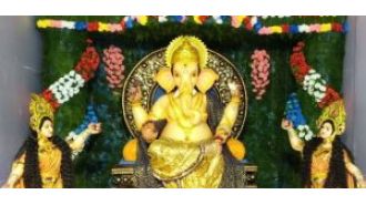 India is celebrating Ganesh Chaturthi with large gatherings at temples and pandals, honoring the beloved elephant-headed deity.