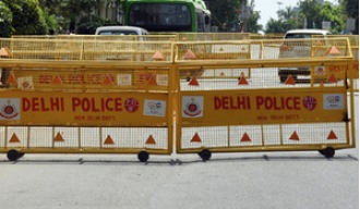 A human skeleton discovered during a cleanup campaign in Delhi.