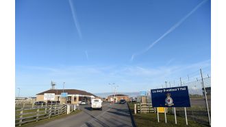 Serious accident as military aircraft crashes during departure in Wales.