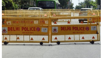 A human skeleton discovered during a cleanup campaign in Delhi.
