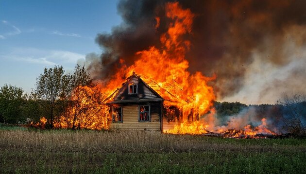 Fire in a residential house