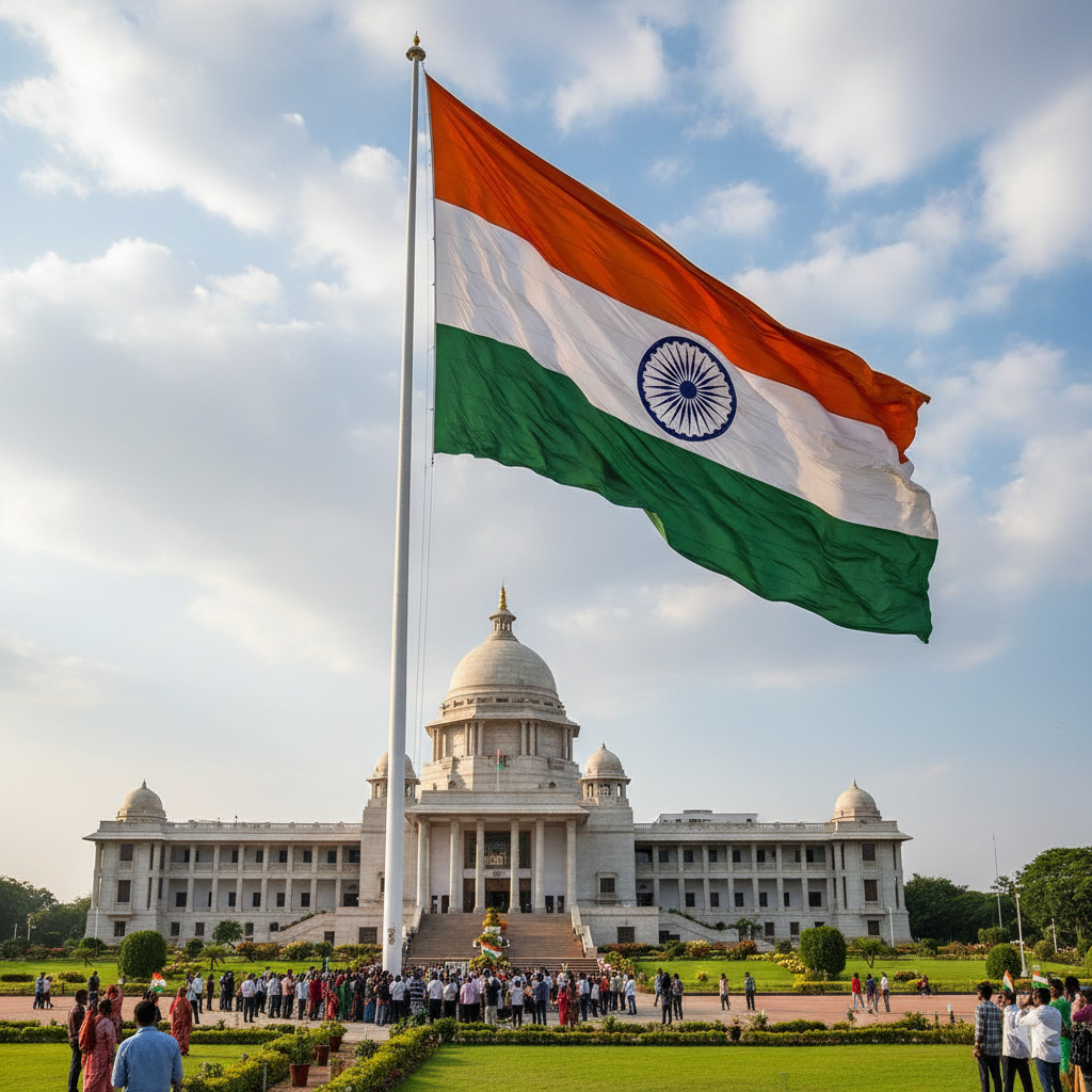World's 2nd largest tricolor flag at Suvarna Soudha