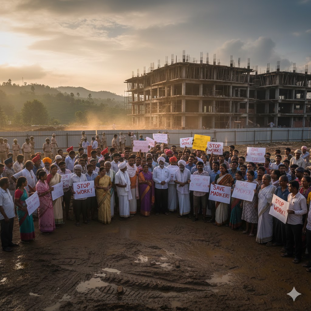 Demand to stop work Madikeri