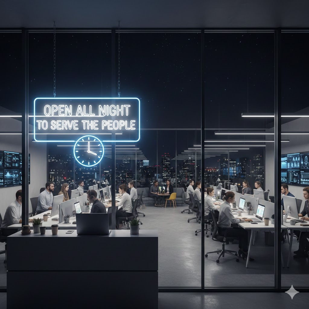 This office is open all night to serve the people