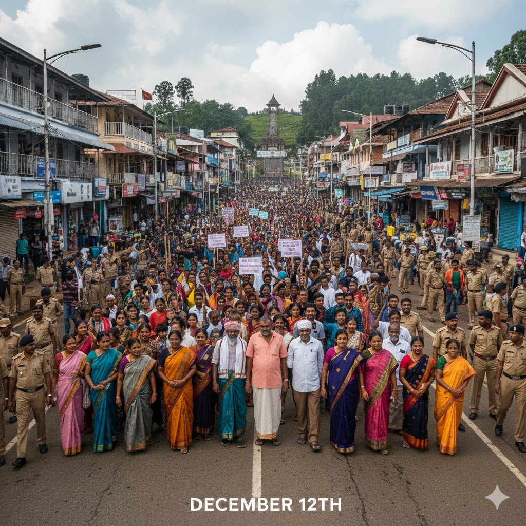 Protest in Madikeri on 12th