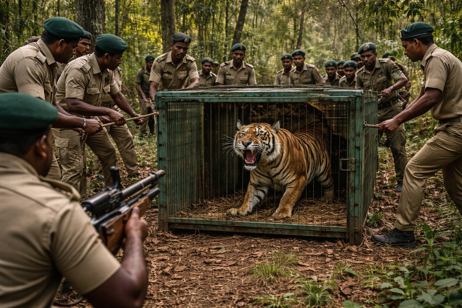 Forest Department captures tiger in thrilling operation
