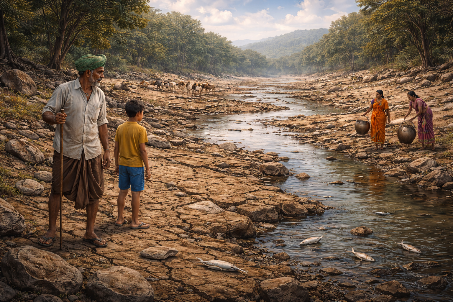 River water flow rate declines