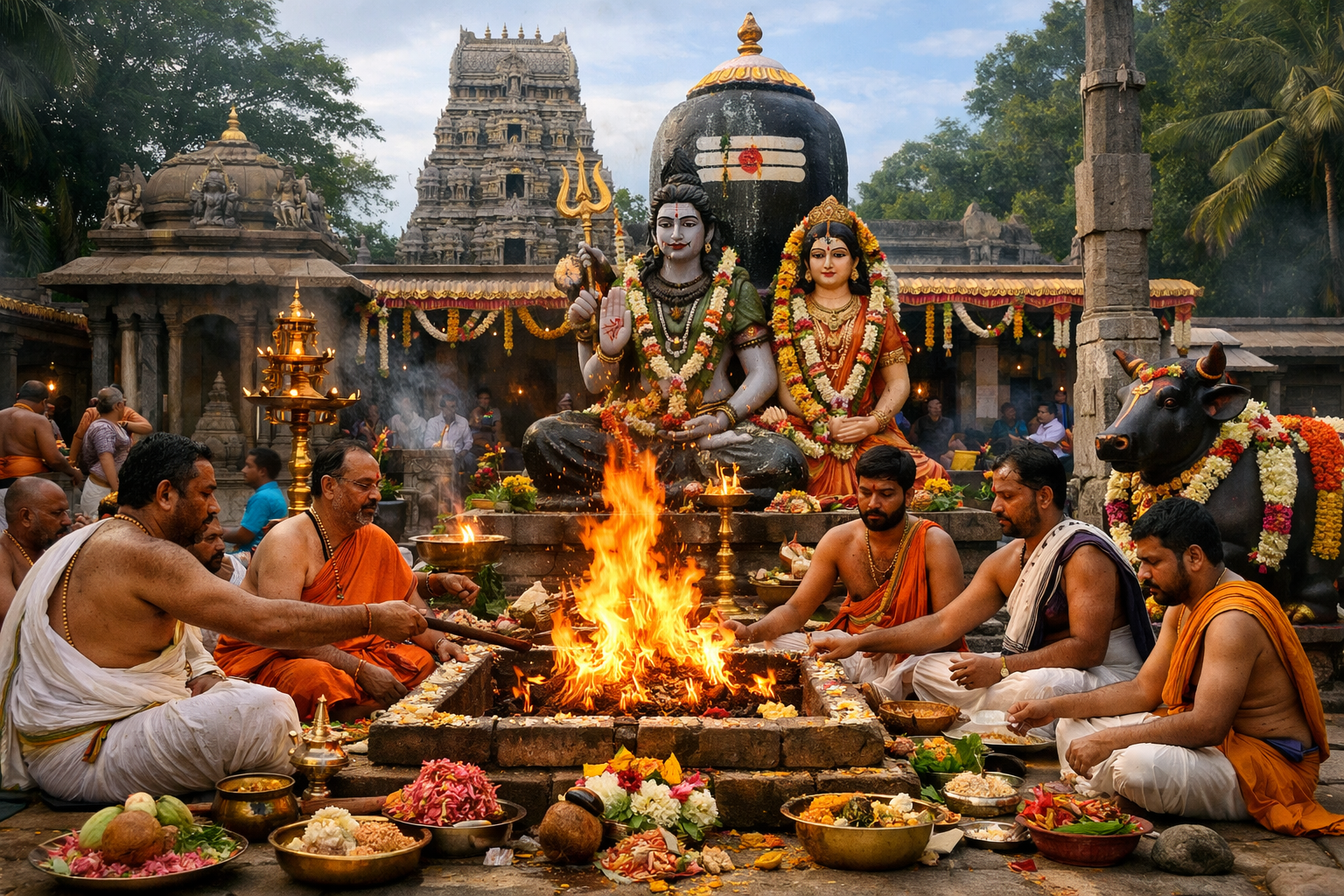 Mrityunjaya Homa at Huduguru Umamaheshwara Temple