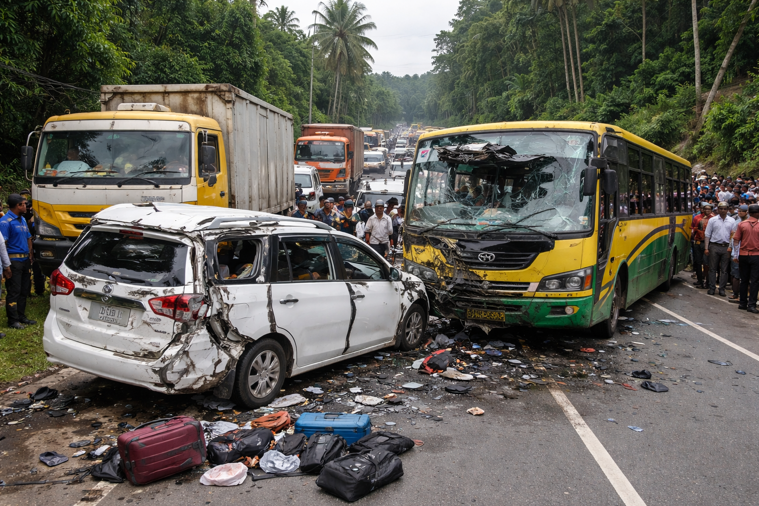 Serial accident in Virajpet