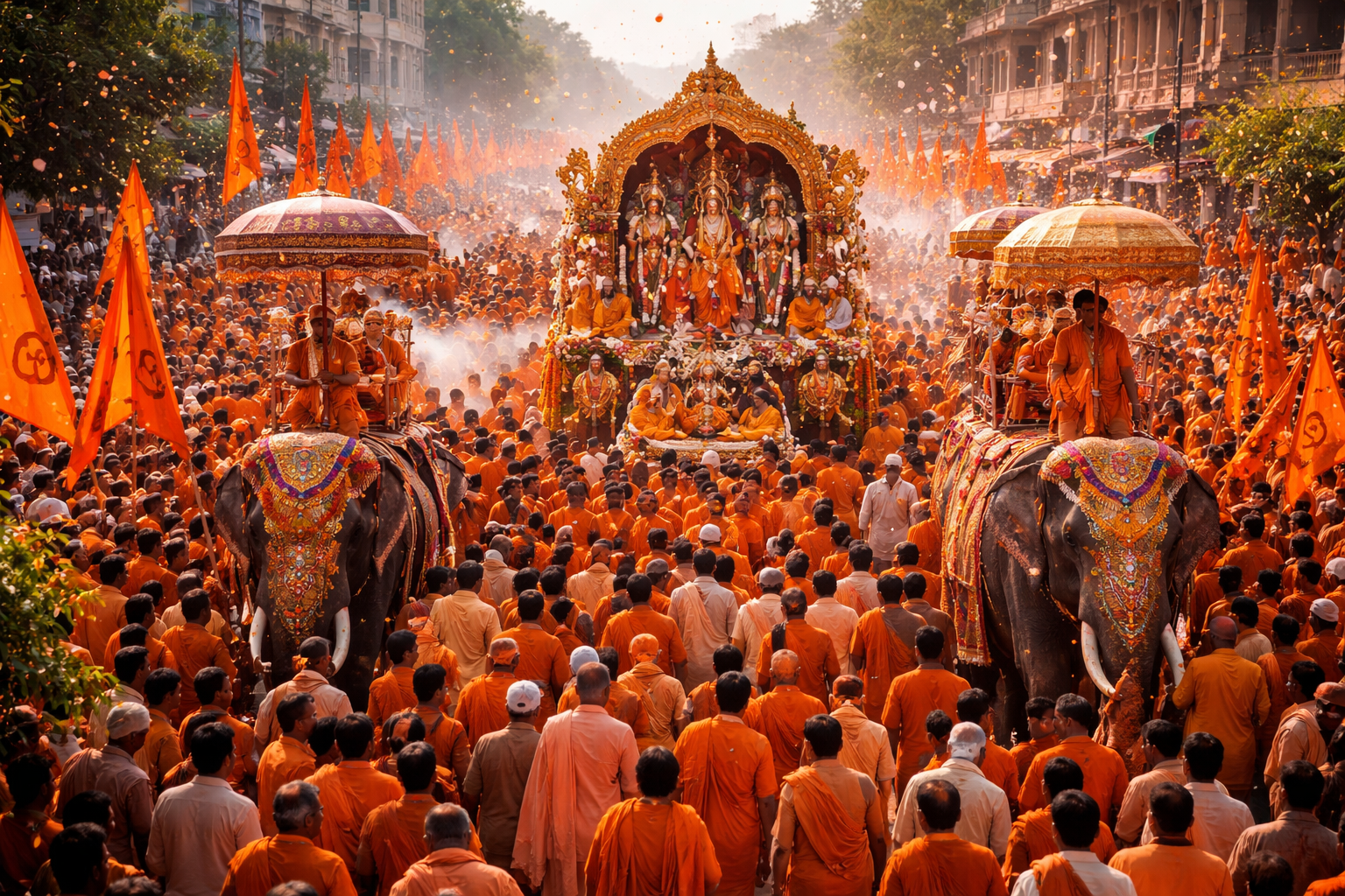 Hindu Sangam procession in Shanivarasat 