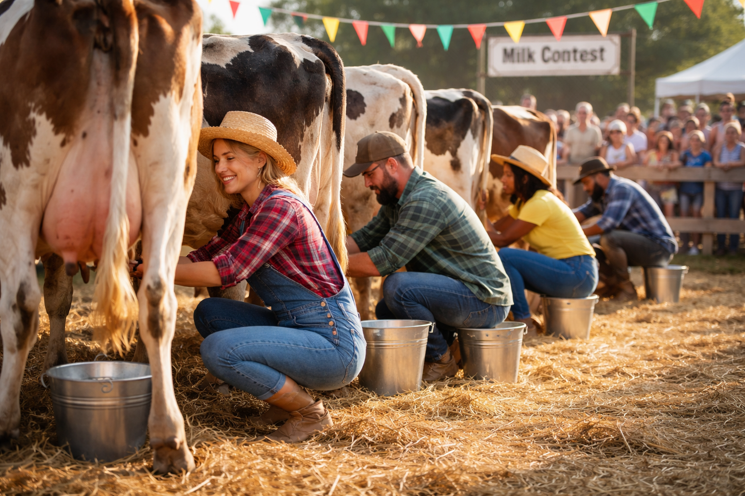 Milking competition in Shirangala