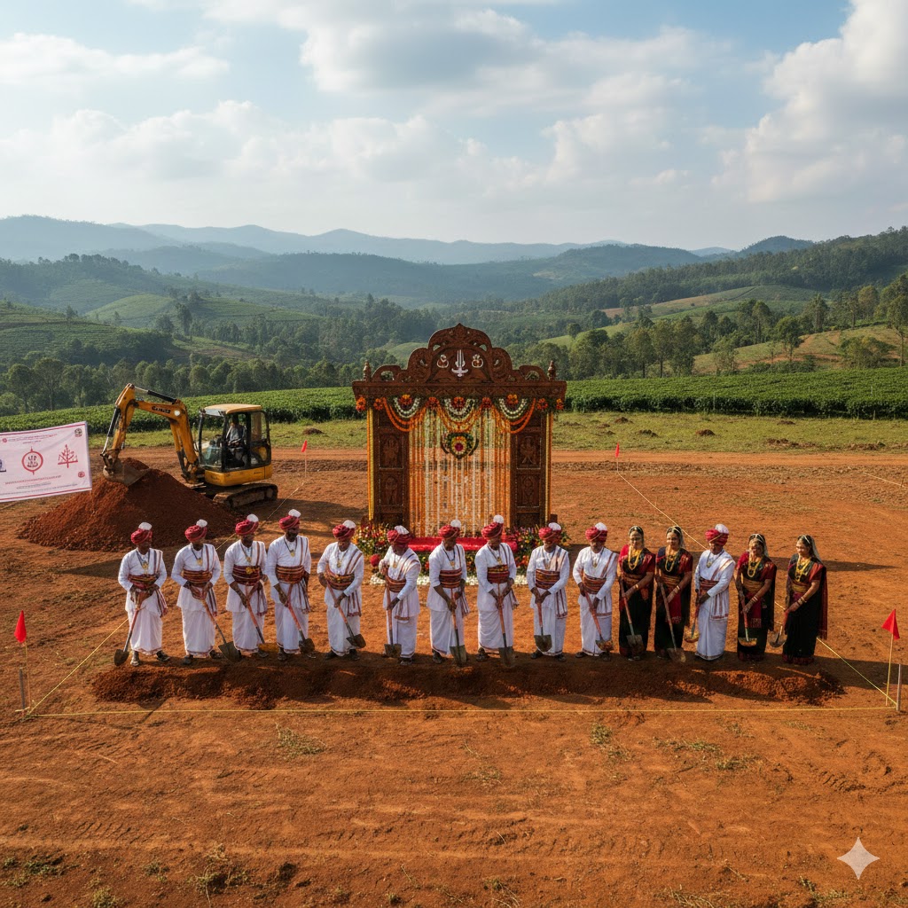 Groundbreaking ceremony for Kodava Samaj Pommakada Koota Sabha Bhavan