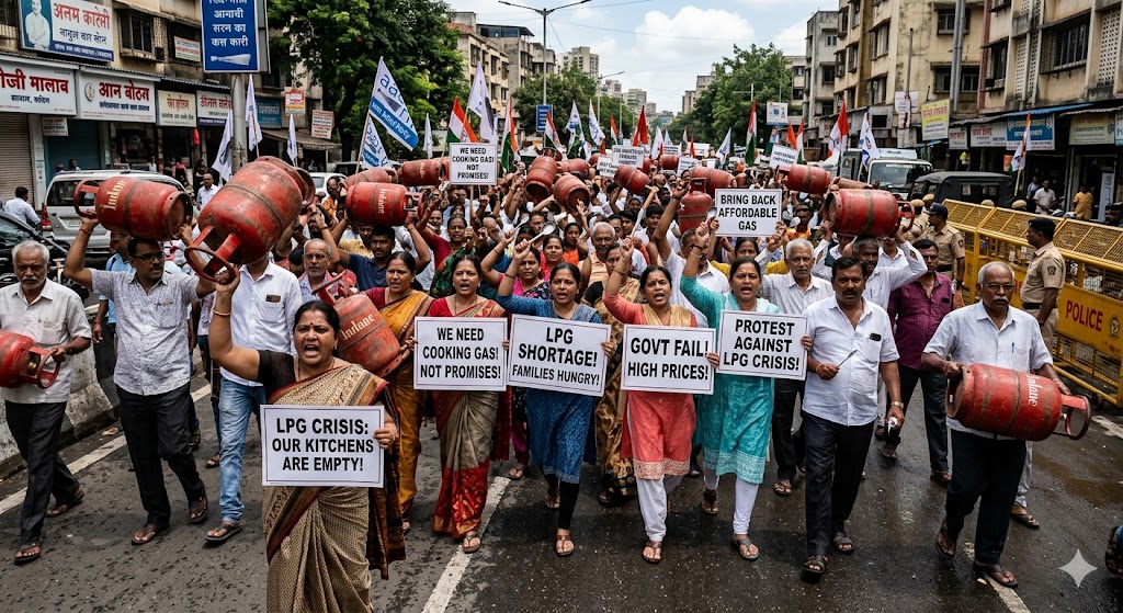 Cooking gas shortage protest | xklsv News