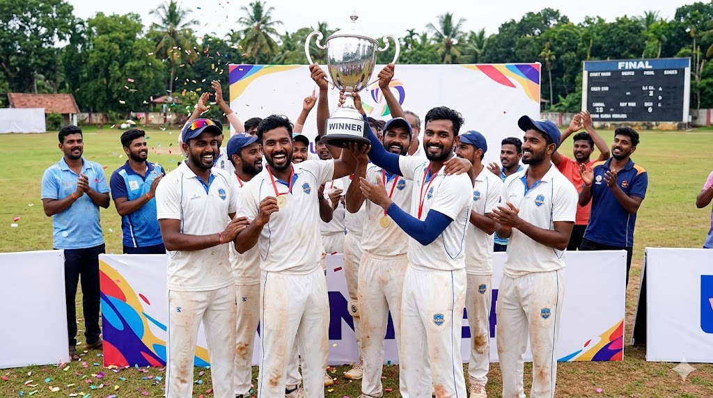 Huduguru team wins first place in cricket tournament
