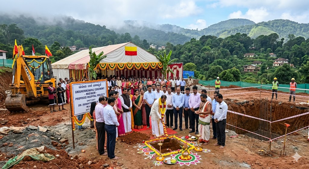 Groundbreaking ceremony for construction of new art hall in Madikeri