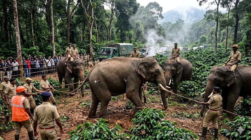 Wild elephant operation today