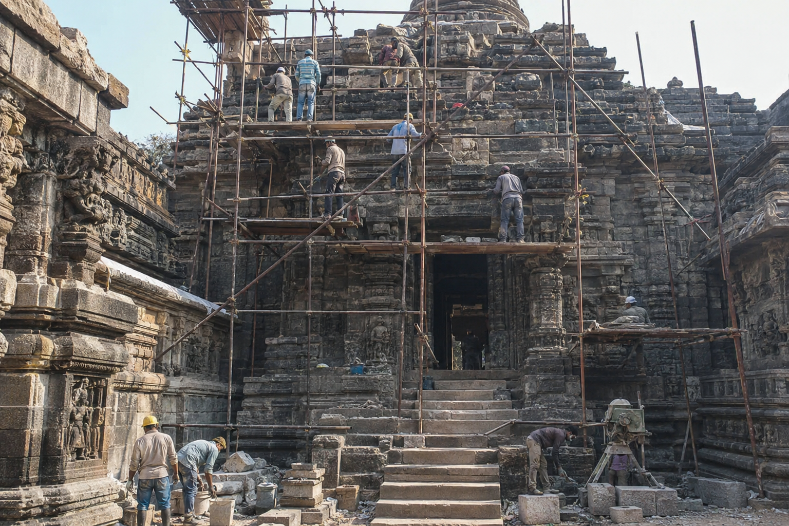 Mrityunjaya Temple Restoration Work in Progress