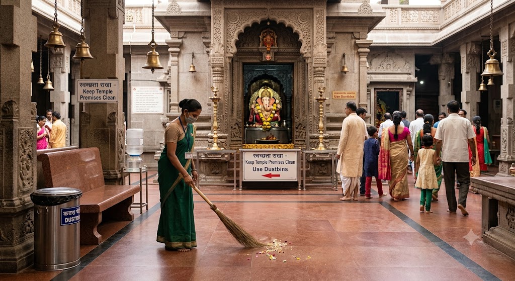 Cleanliness Drive at Ganapati Temple